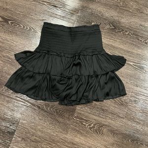 Silk smocked and waist skirt